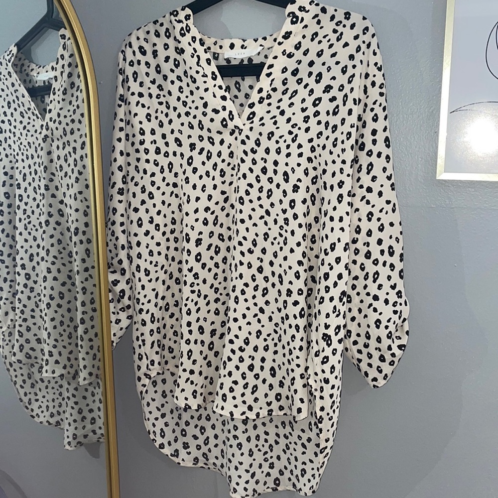LUSH warren split neck blouse